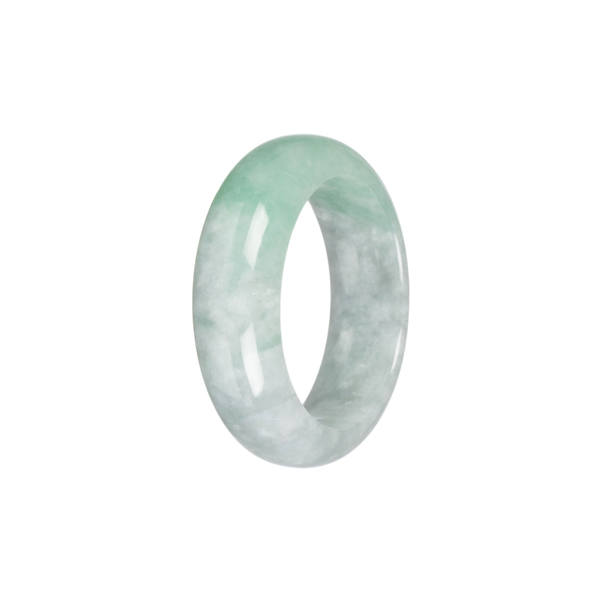 Genuine Type A Green Jade Bangle - Child Half Moon