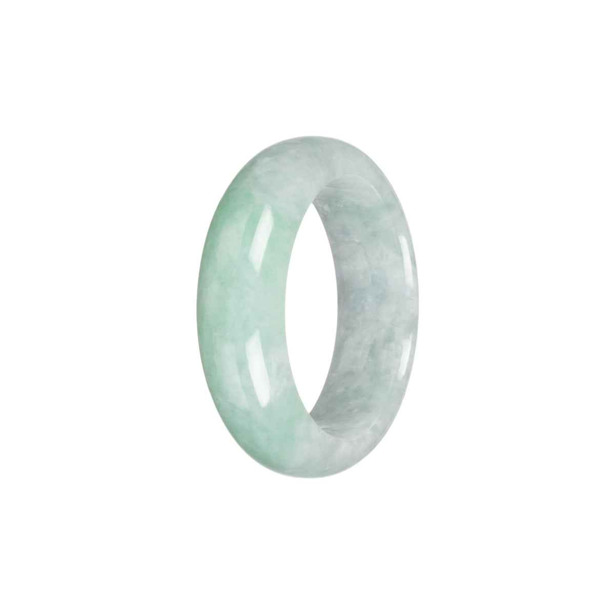 Genuine Type A Green Jade Bangle - Child Half Moon