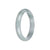 Genuine Type A Grey Jadeite Jade Bangle - 55mm Half Moon