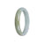 Certified Untreated Light green with olive green Burma Jade Bangle Bracelet - 56mm Half Moon