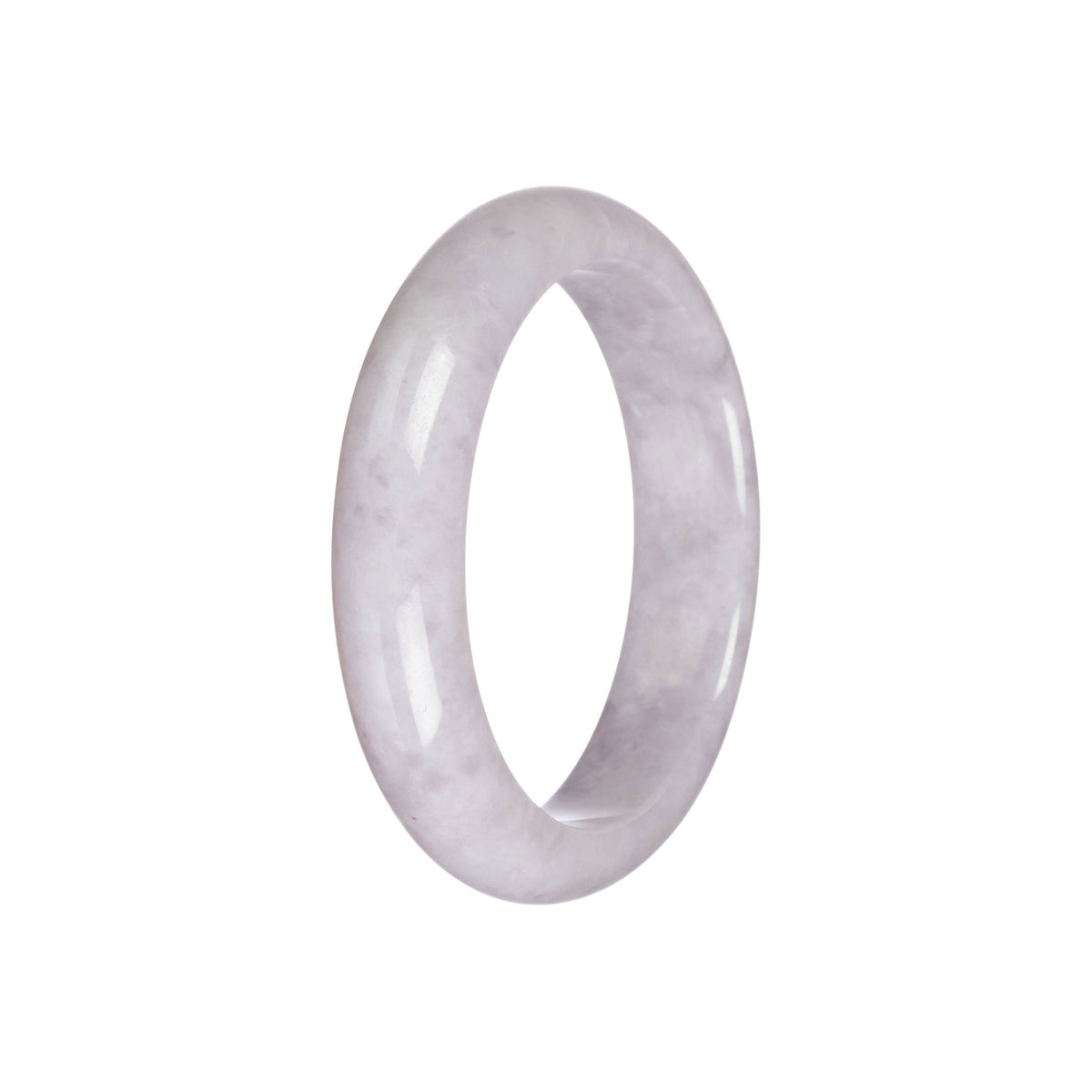 Real Type A Lavender Jadeite Bangle Bracelet - 55mm Semi Round