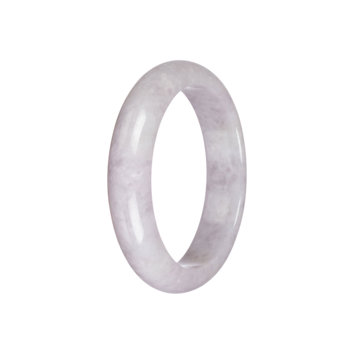 Real Type A Lavender Jadeite Bangle Bracelet - 55mm Semi Round