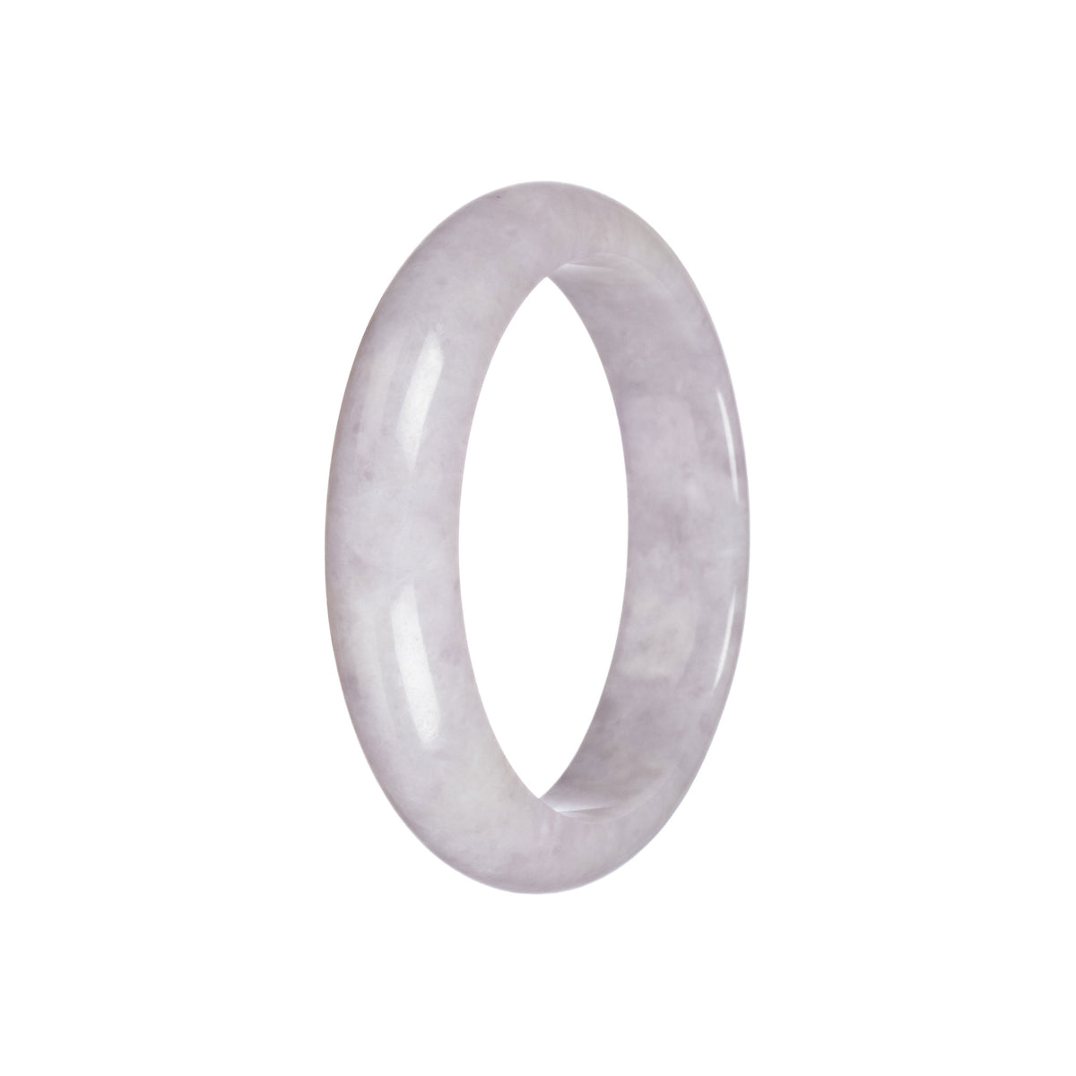 Real Type A Lavender Jadeite Bangle Bracelet - 55mm Semi Round