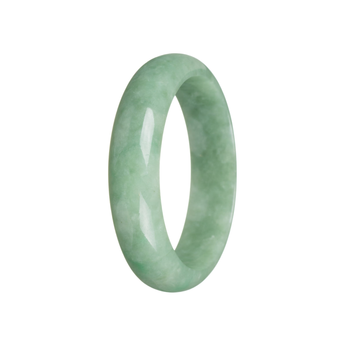 Genuine Grade A Green Jade Bracelet - 59mm Half Moon