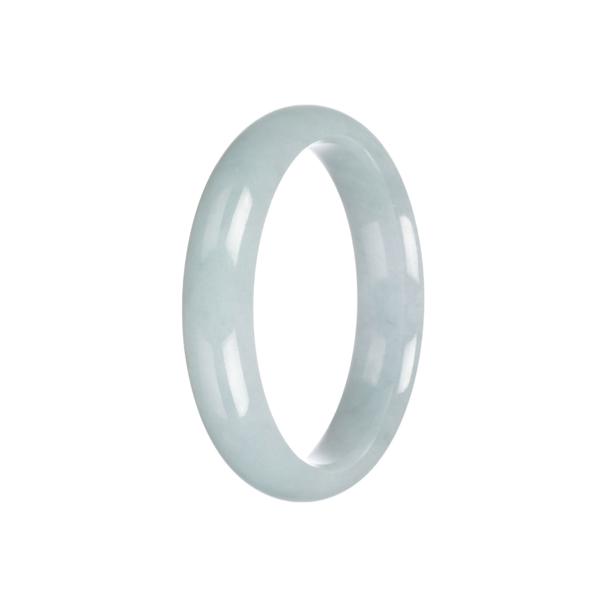 Authentic Grade A Light Green Traditional Jade Bangle - 56mm Half Moon