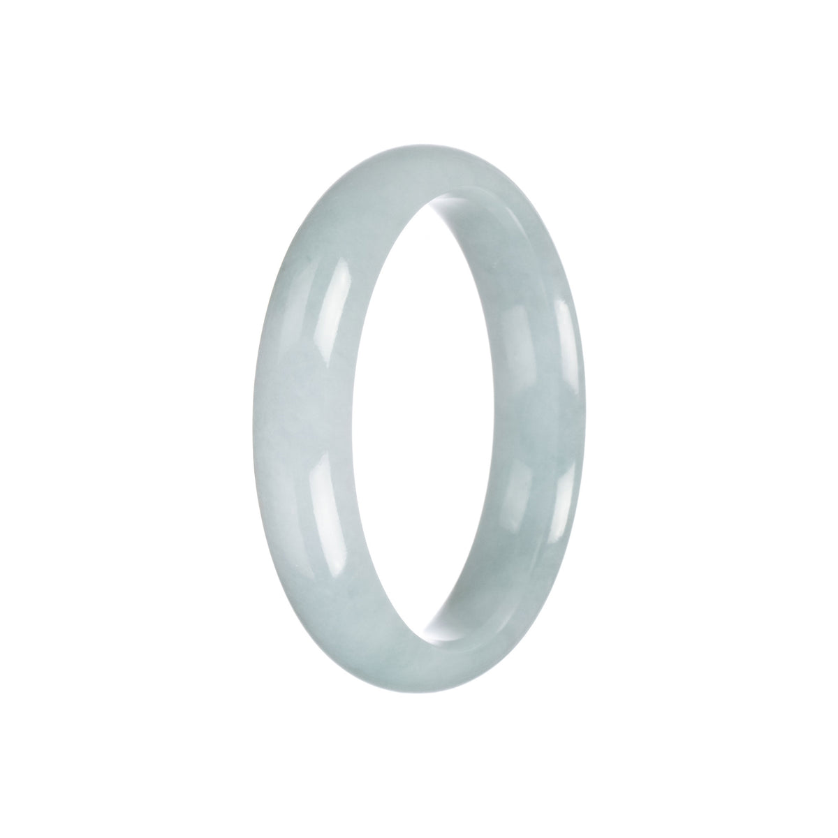 Authentic Grade A Light Green Traditional Jade Bangle - 56mm Half Moon