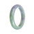 Grade A Green with Lavender Jadeite Bangle - 57mm Half Moon