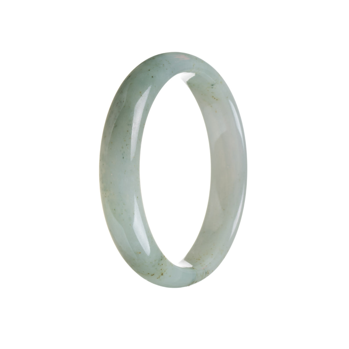 Genuine Grade A Light Green Traditional Jade Bangle Bracelet - 55mm Half Moon