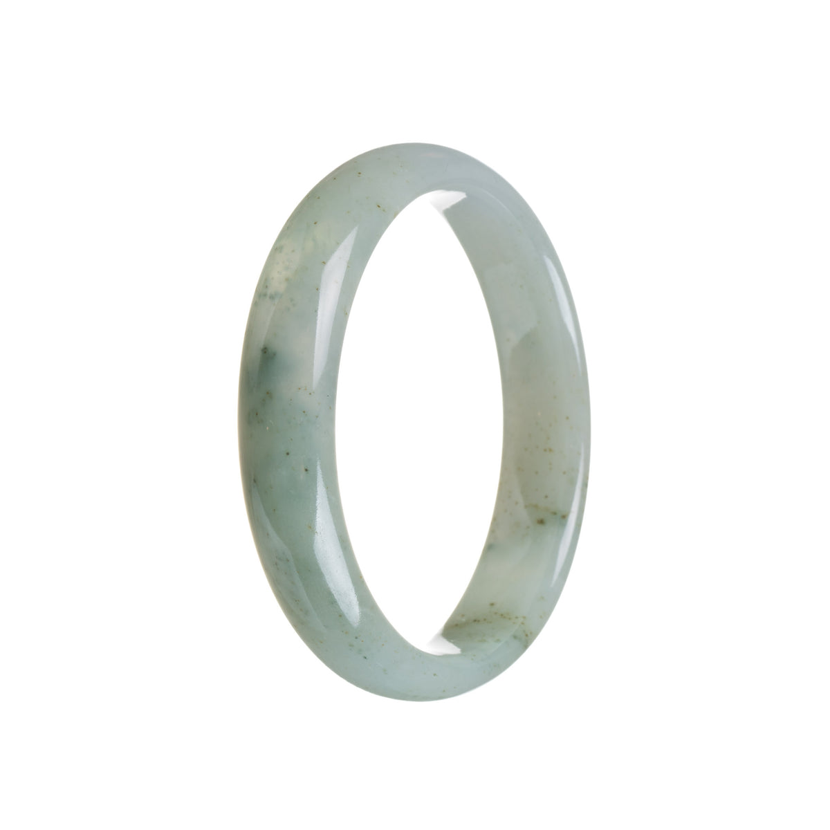 Genuine Grade A Light Green Traditional Jade Bangle Bracelet - 55mm Half Moon