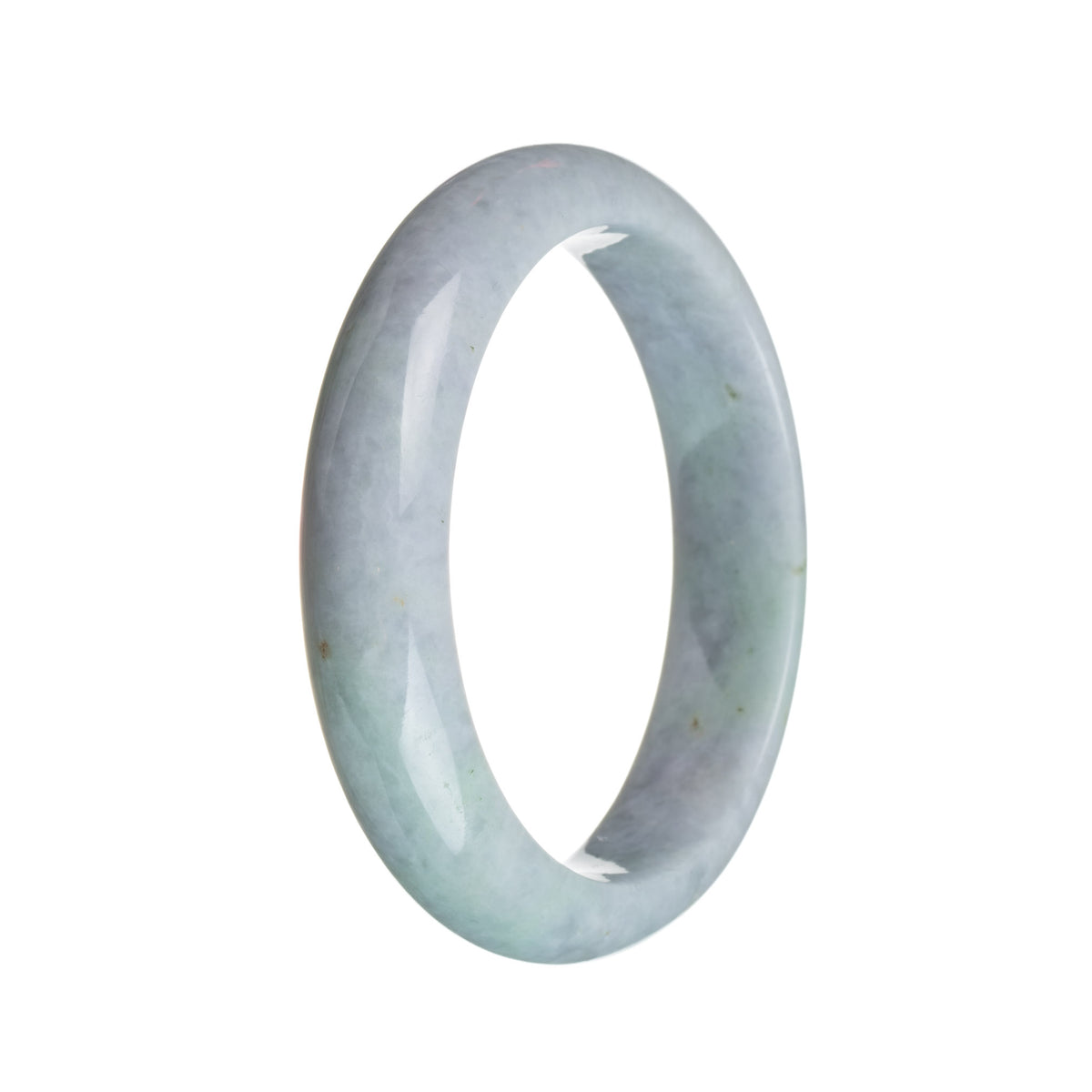 Genuine Untreated Greyish Blue Lavender Jade Bangle Bracelet - 59mm Half Moon