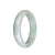 Authentic Grade A Green On White Jade Bangle Bracelet - 59mm Half Moon