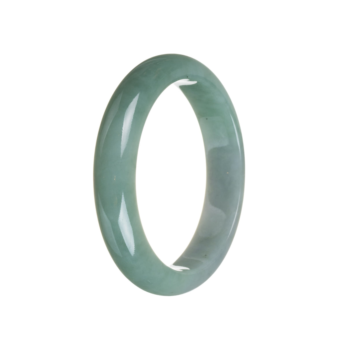 Authentic Type A Green Jadeite Bracelet - 59mm Half Moon