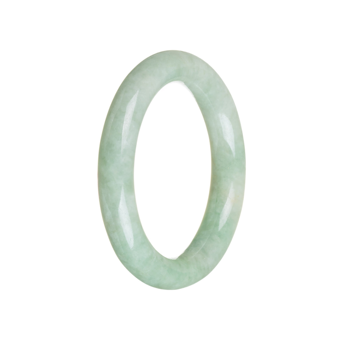 Genuine Natural Green with emerald green Jade Bangle - 54mm Round