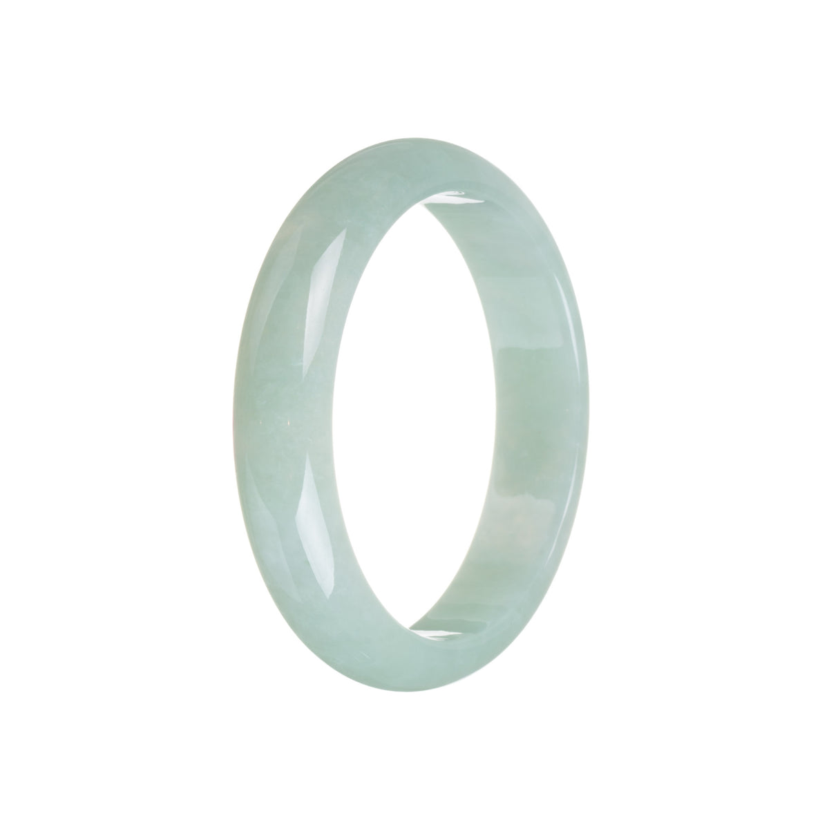 Genuine Grade A Green Traditional Jade Bangle Bracelet - 58mm Half Moon