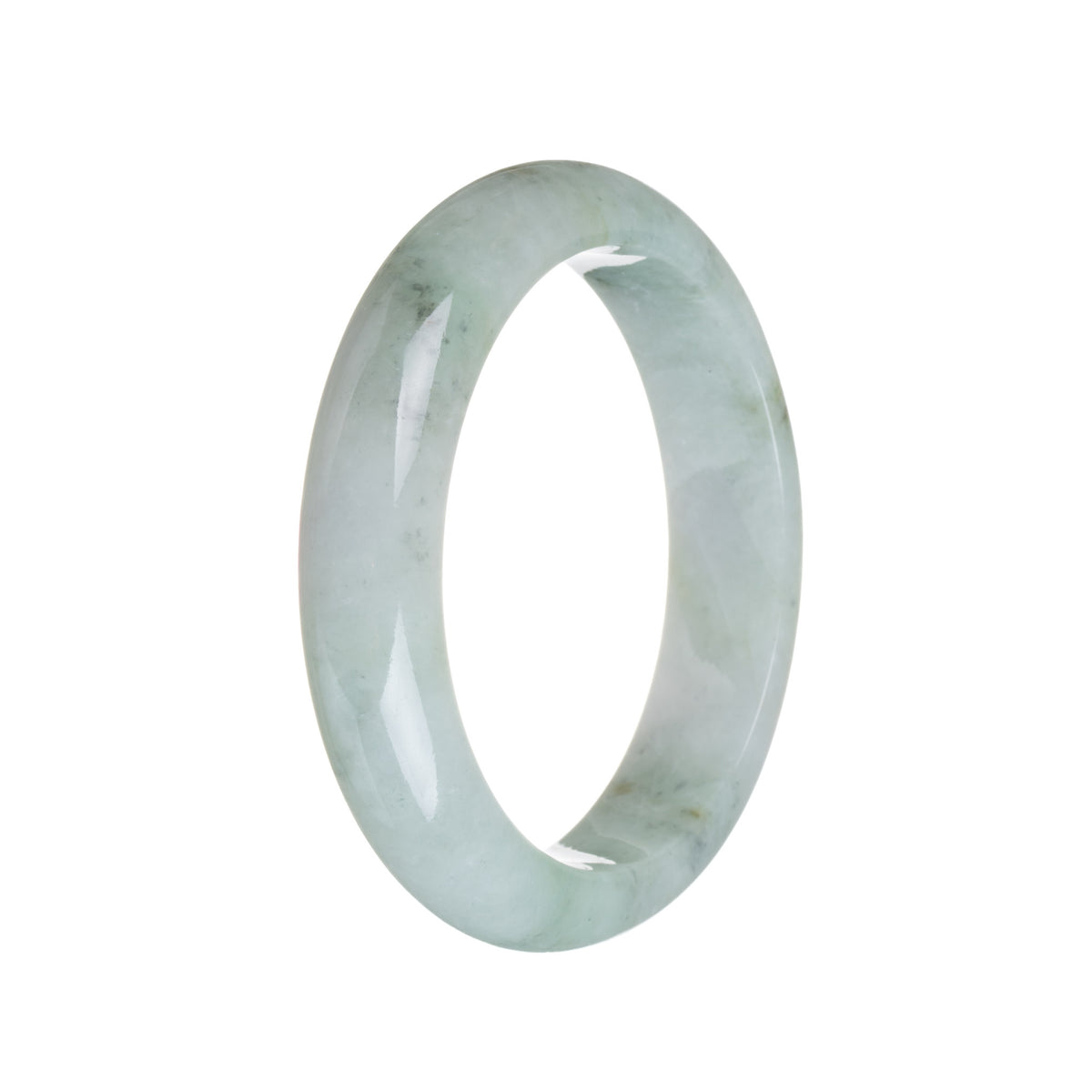 Genuine Natural Pale Green Burma Jade Bracelet - 60mm Half Moon