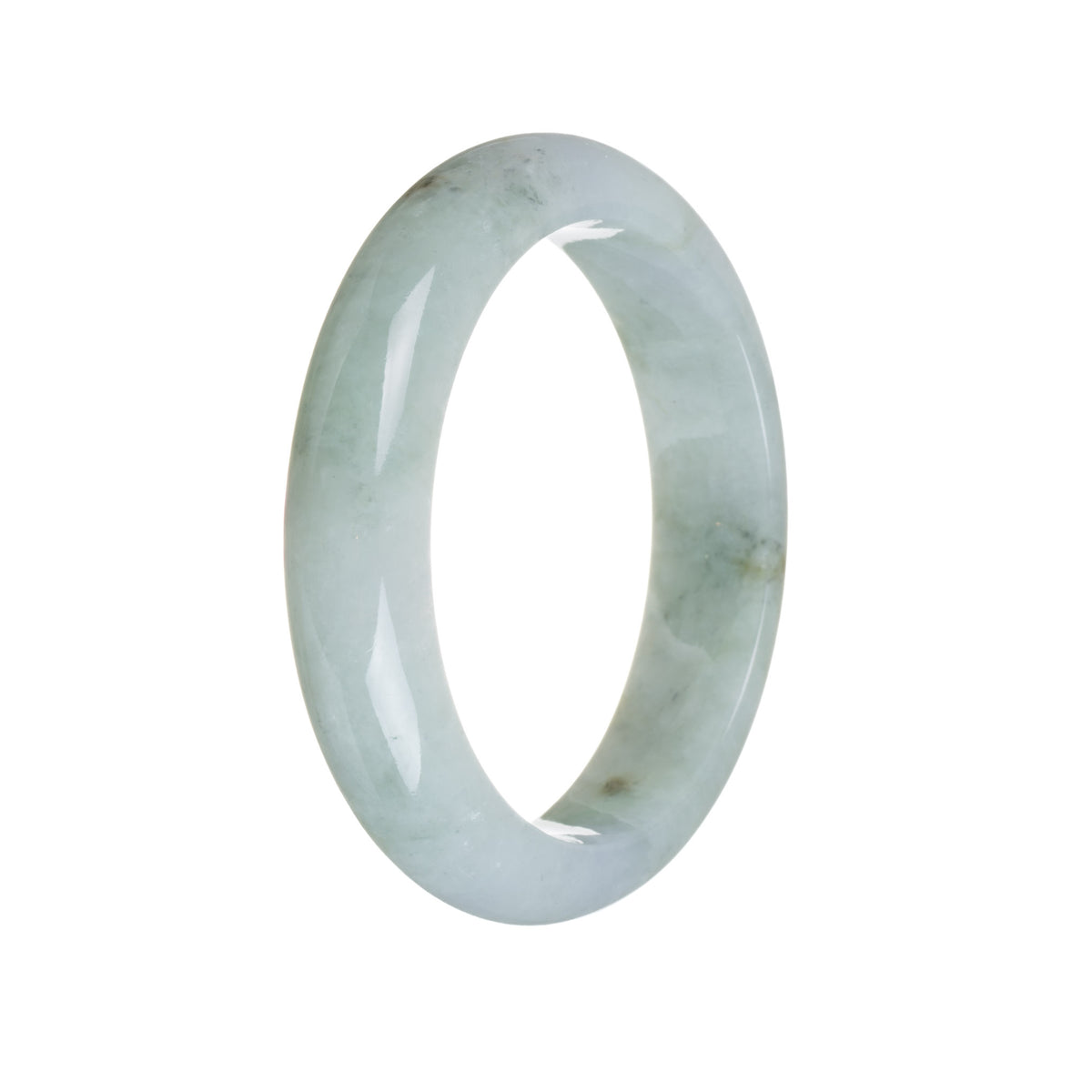 Genuine Natural Pale Green Burma Jade Bracelet - 60mm Half Moon