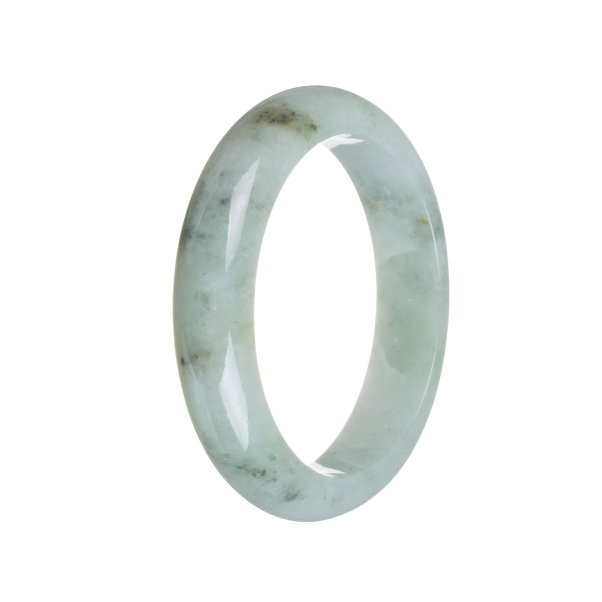 Genuine Natural Pale Green Burma Jade Bracelet - 60mm Half Moon