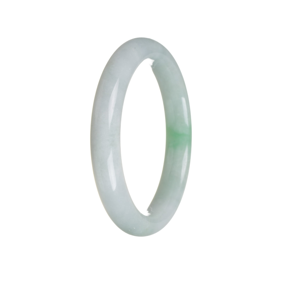 Genuine Grade A Green Jadeite Bangle - 62mm Semi Round