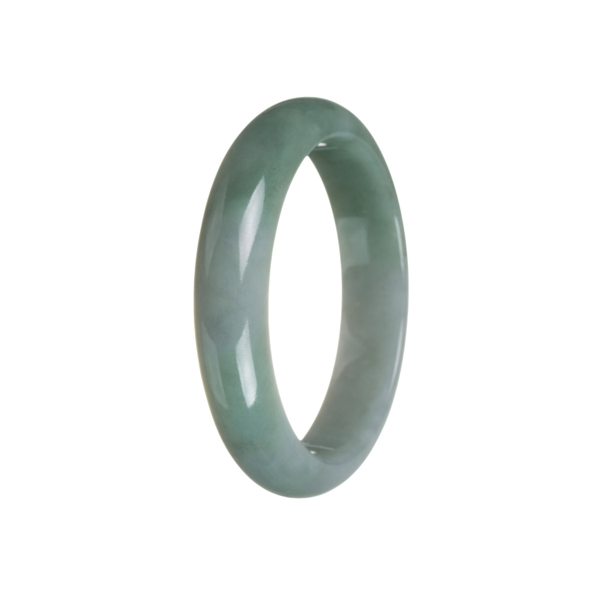 Genuine Natural Green Jadeite Bangle - 59mm Half Moon