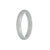 Genuine Type A White And Pale Green Jadeite Bangle - 56mm Half Moon