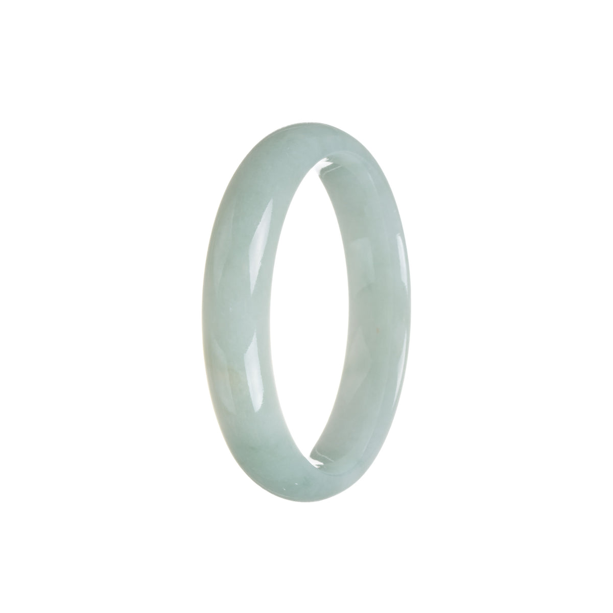 Real Grade A Green Jadeite Bangle Bracelet - 56mm Half Moon