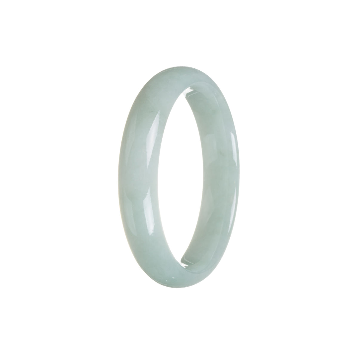 Real Grade A Green Jadeite Bangle Bracelet - 56mm Half Moon