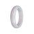 Genuine Natural White with Green Pattern Jadeite Bangle Bracelet - 58mm Half Moon