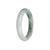 Genuine Type A White with Green Jade Bangle - 57mm Half Moon