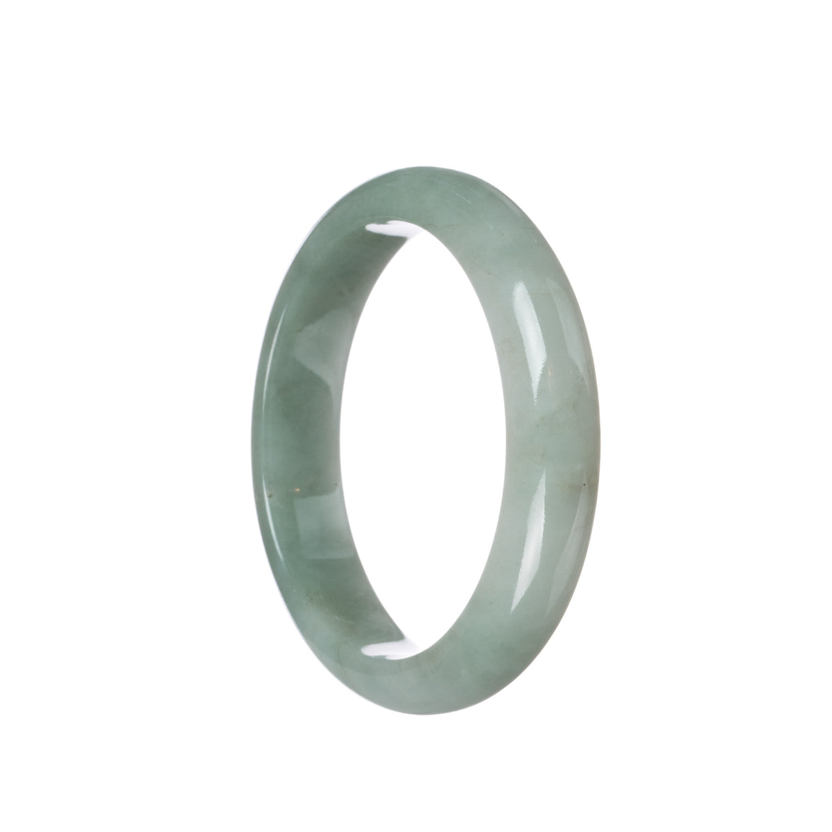 Genuine Grade A Green Jade Bangle - 59mm Half Moon