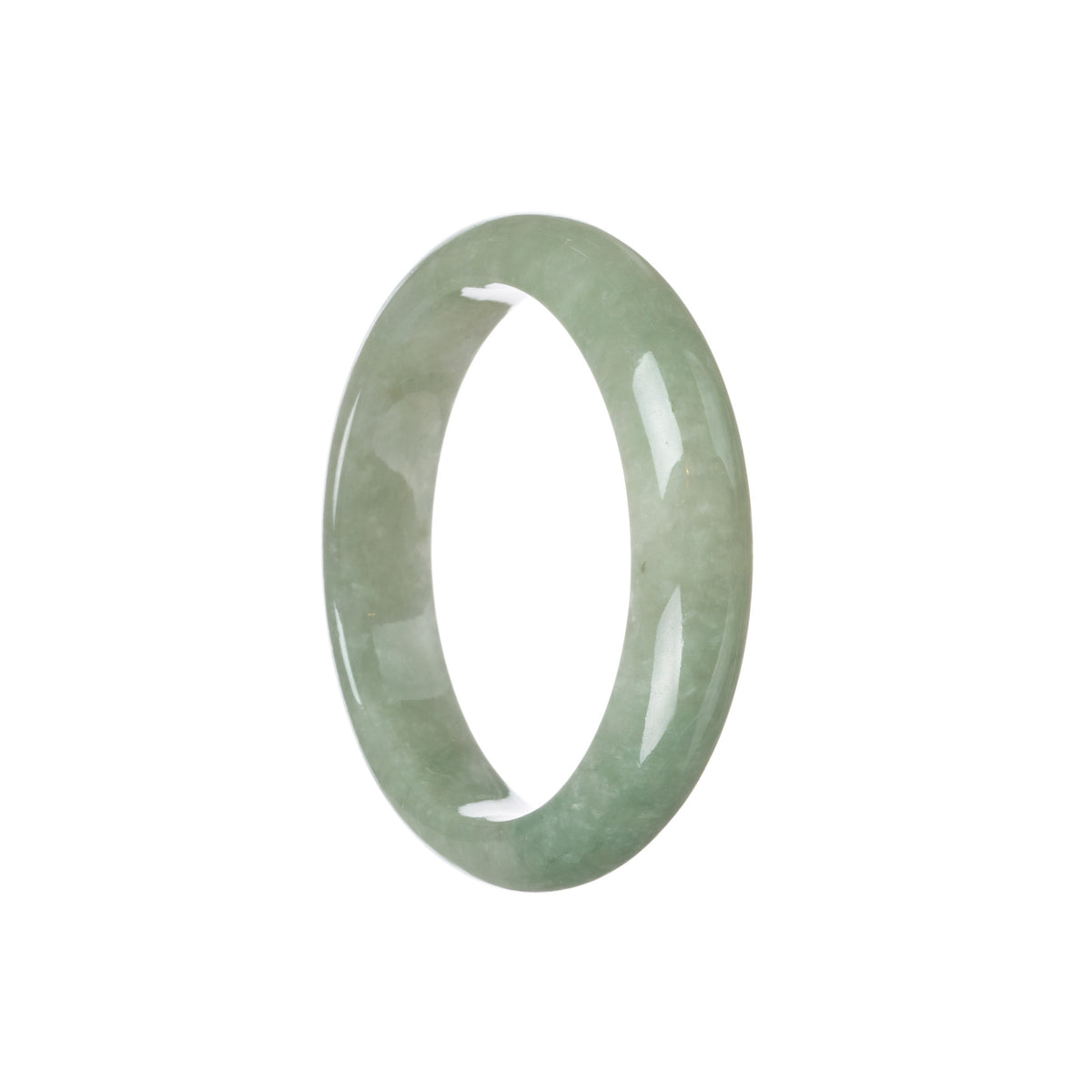 Authentic Untreated Green Burma Jade Bracelet - 55mm Half Moon