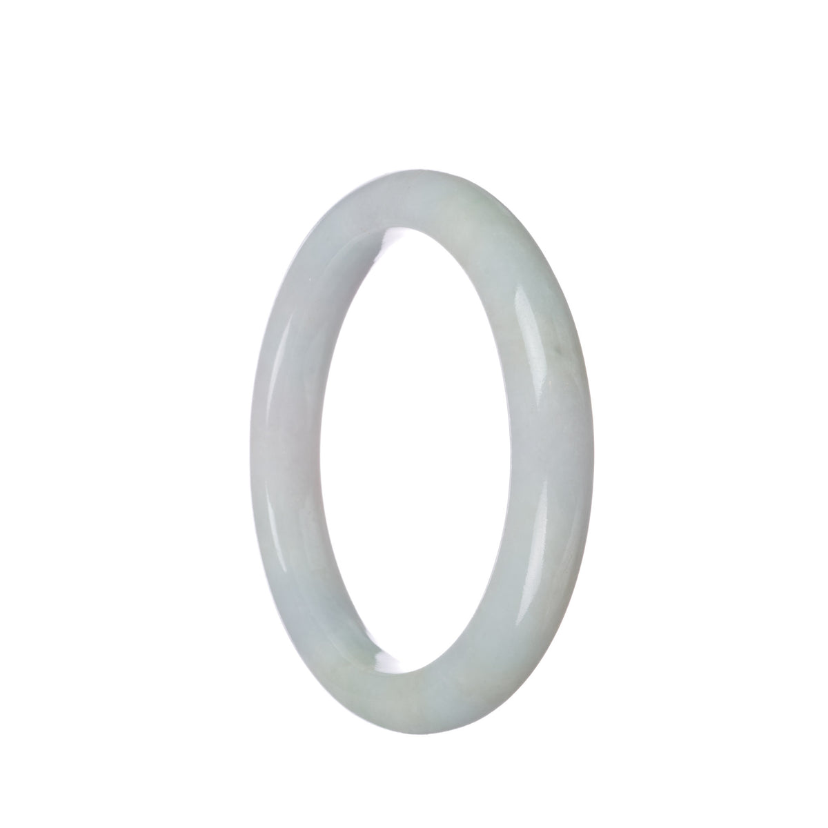 Genuine Grade A Pale green Traditional Jade Bangle - 59mm Half Moon