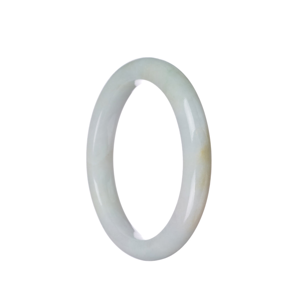 Genuine Grade A Pale green Traditional Jade Bangle - 59mm Half Moon