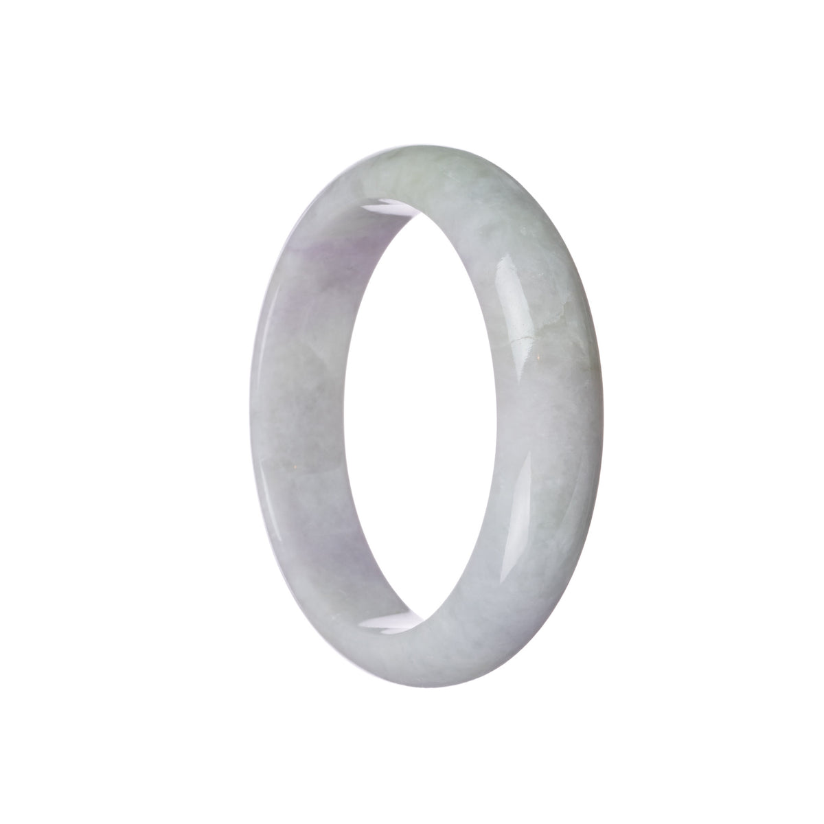 Genuine Grade A Lavender Jadeite Jade Bangle - 59mm Half Moon