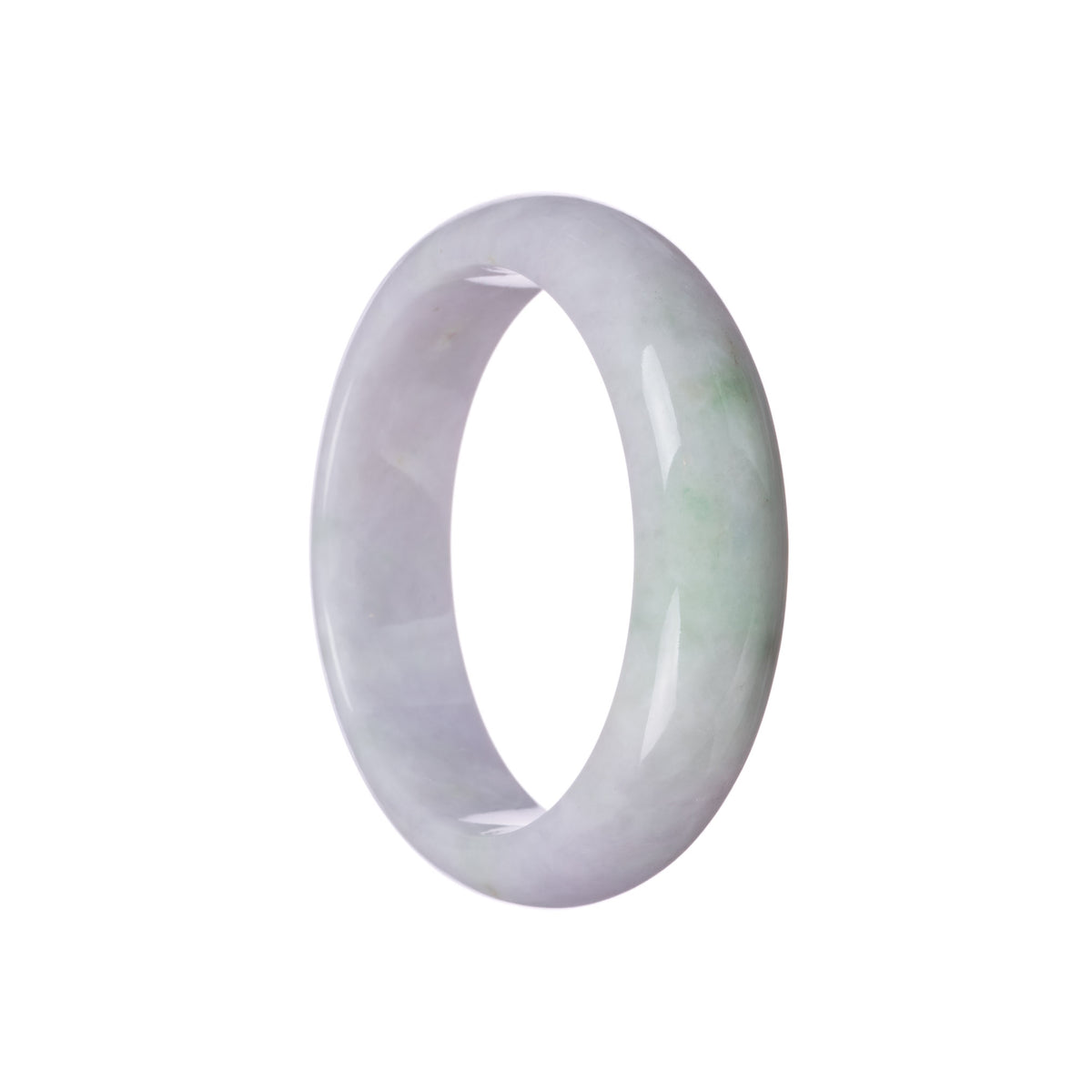 Genuine Natural Pale Lavender with Apple Green Jadeite Bracelet - 58mm Half Moon