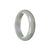 Real Natural Green with Lavender Jade Bracelet - 55mm Half Moon