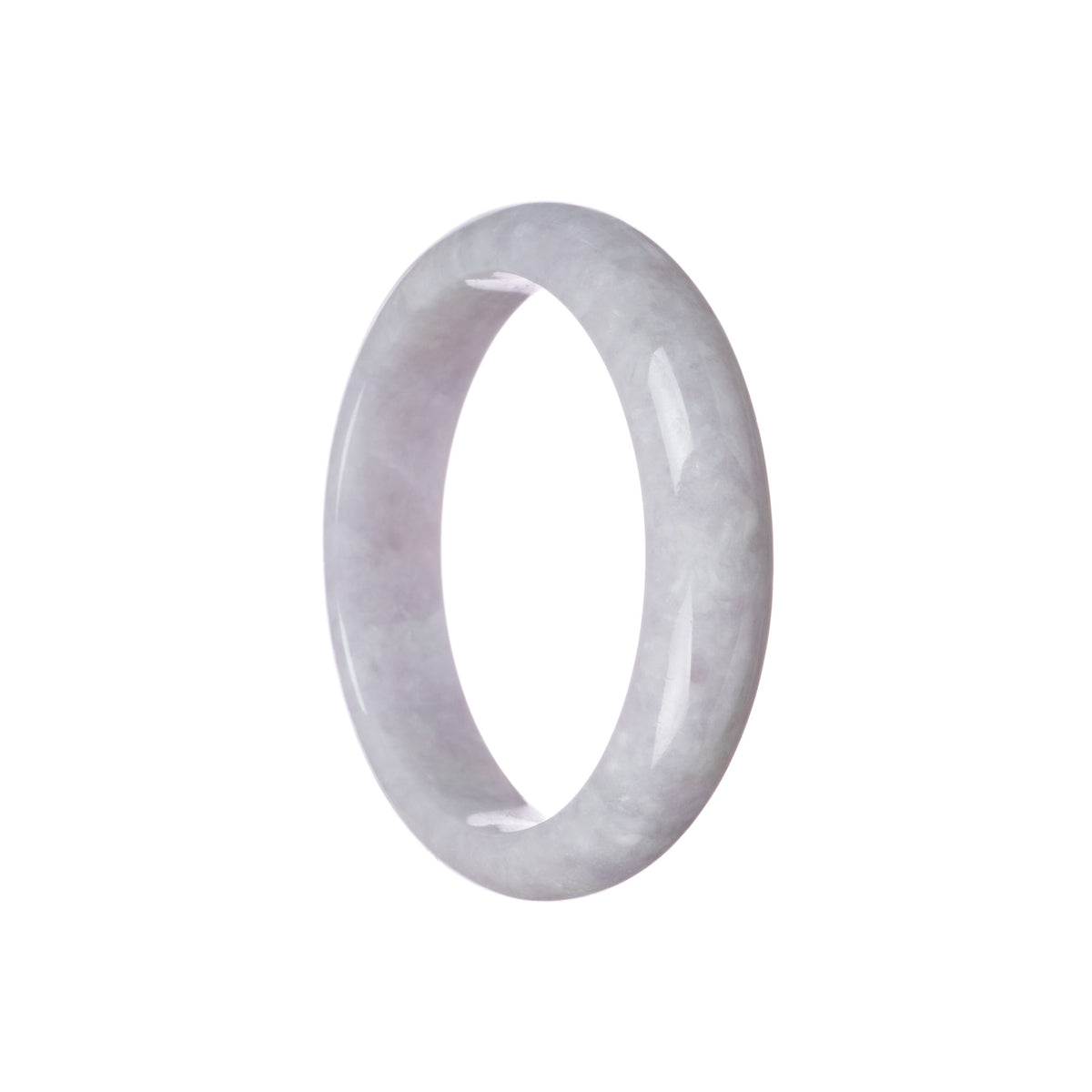 Genuine Type A Lavender Jadeite Bangle Bracelet - 57mm Half Moon