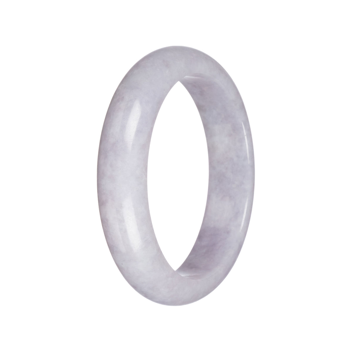 Genuine Type A Lavender Burmese Jade Bangle Bracelet - 61mm Half Moon