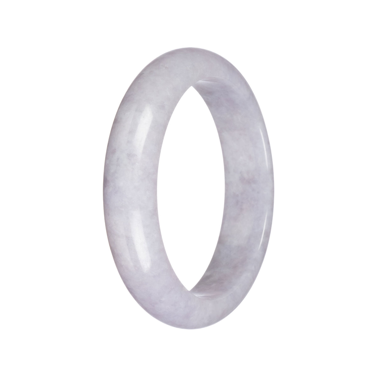 Genuine Type A Lavender Burmese Jade Bangle Bracelet - 61mm Half Moon