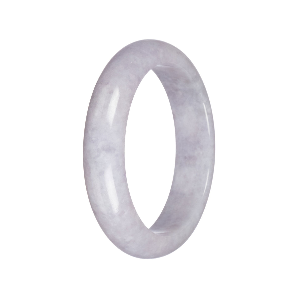 Genuine Type A Lavender Burmese Jade Bangle Bracelet - 61mm Half Moon