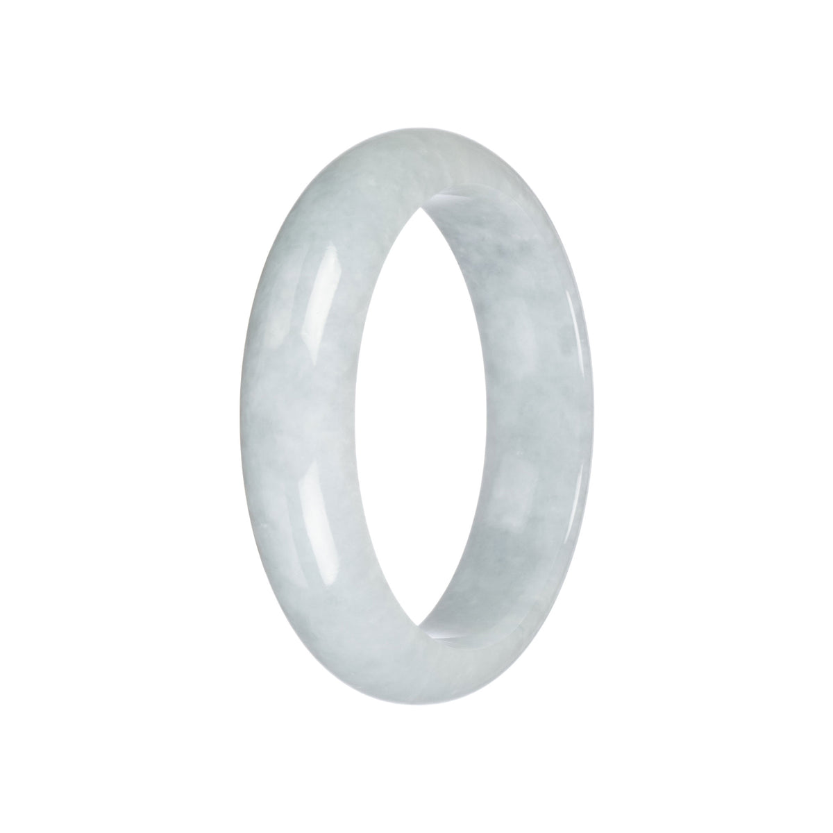 Genuine Grade A Pale Green Burma Jade Bangle - 58mm Half Moon