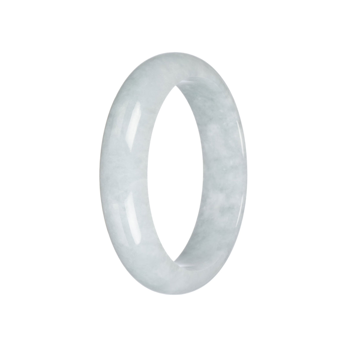 Genuine Grade A Pale Green Burma Jade Bangle - 58mm Half Moon