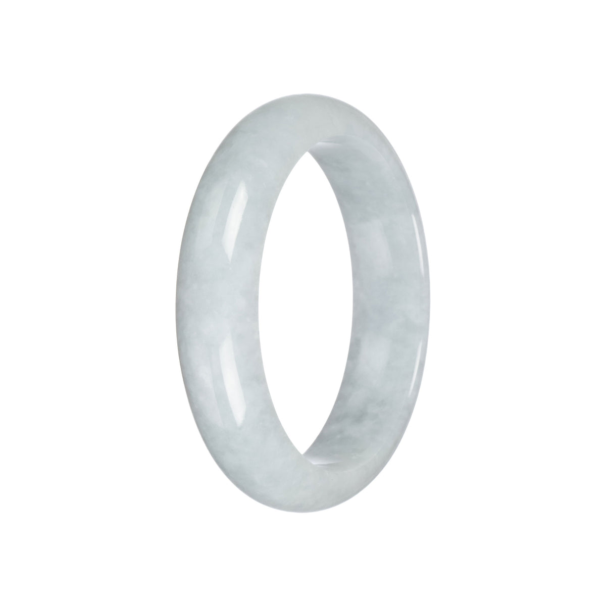 Genuine Grade A Pale Green Burma Jade Bangle - 58mm Half Moon