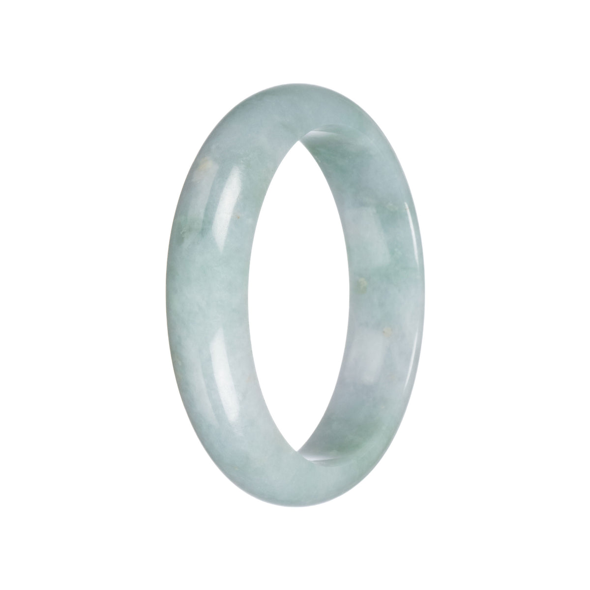 Real Grade A Green Burmese Jade Bangle Bracelet - 58mm Half Moon