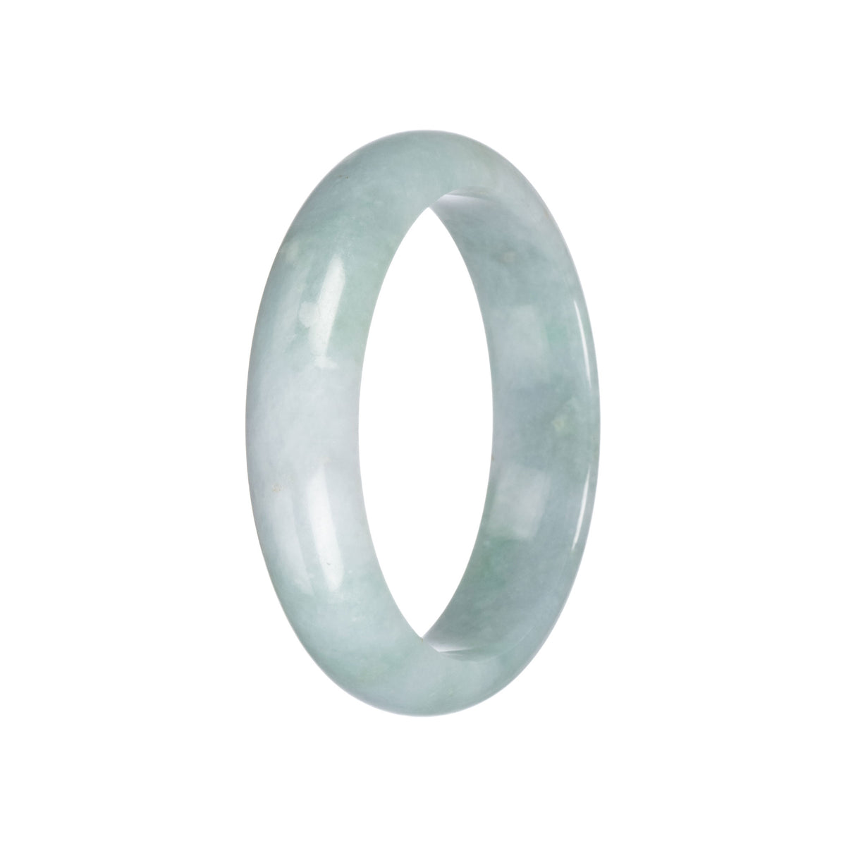 Real Grade A Green Burmese Jade Bangle Bracelet - 58mm Half Moon