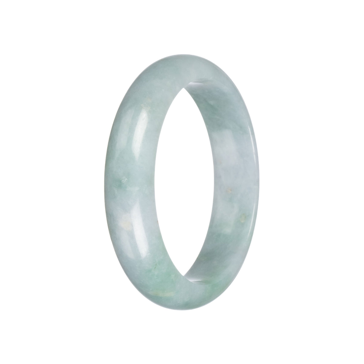 Real Grade A Green Burmese Jade Bangle Bracelet - 58mm Half Moon