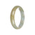 Certified Grade A Brownish Olive Green with White Patch Jadeite Jade Bangle Bracelet - 59mm Half Moon