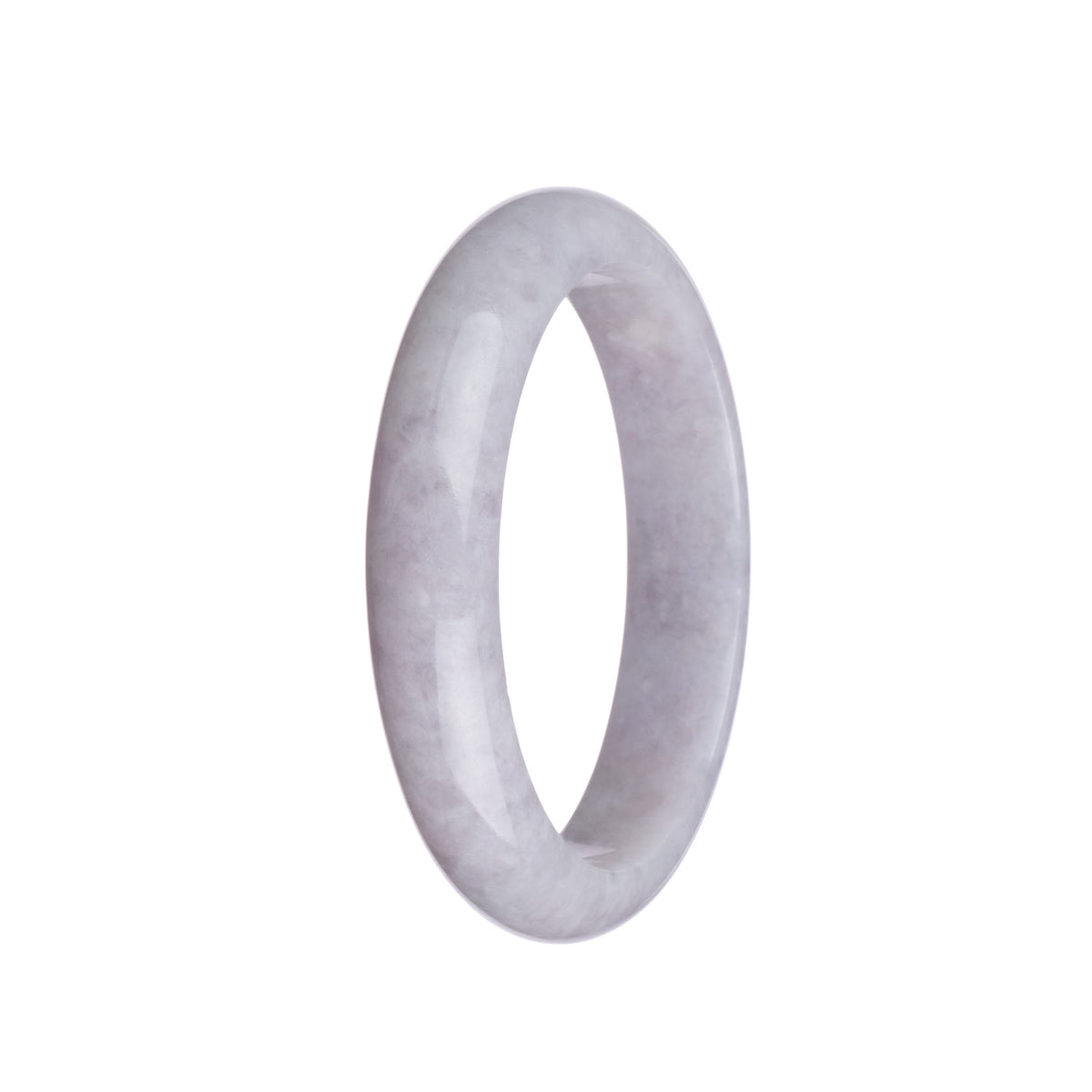 Genuine Natural Lavender Traditional Jade Bangle - 62mm Half Moon