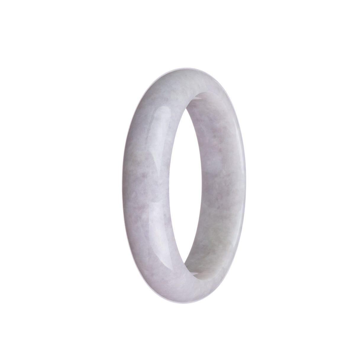 Genuine Untreated Lavender Jadeite Jade Bangle - 58mm Half Moon