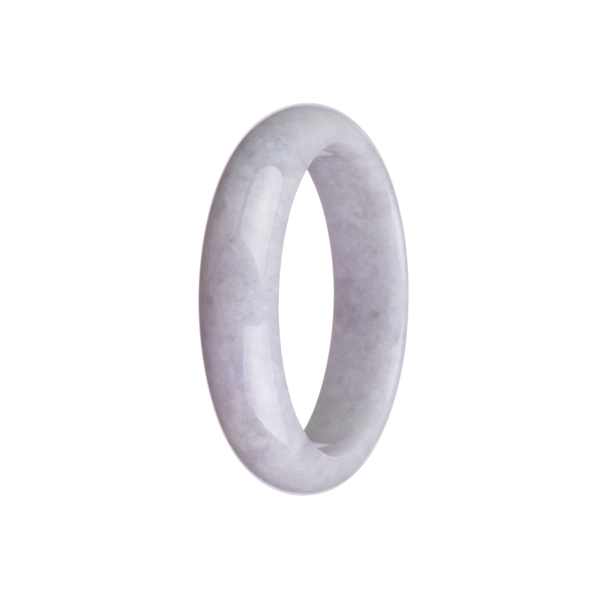 Genuine Type A Lavender Burma Jade Bracelet - 58mm Half Moon