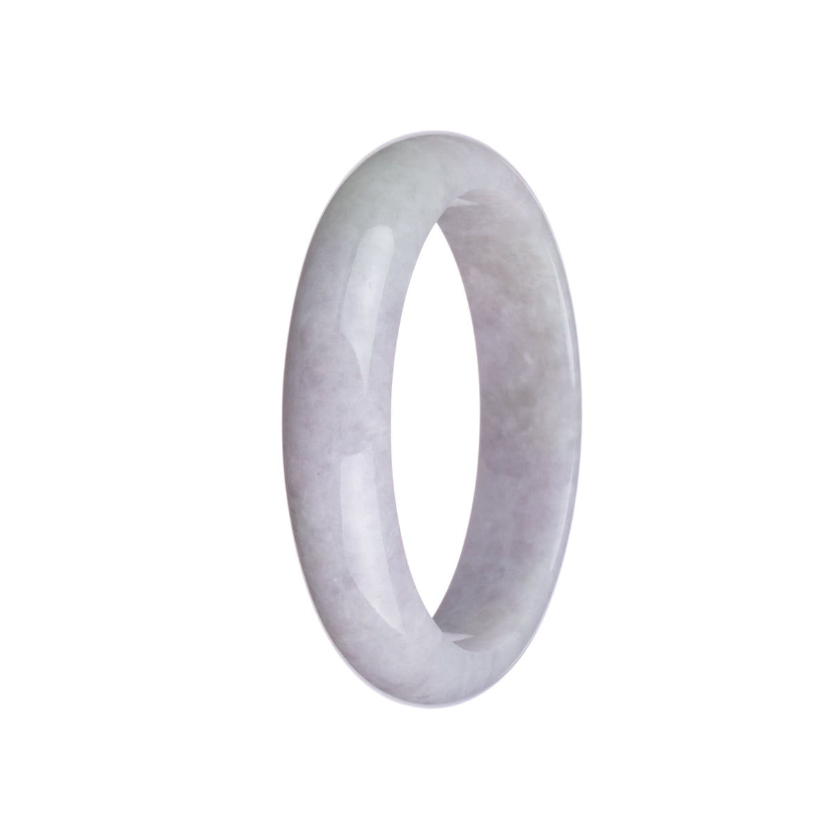 Certified Grade A Lavender Jadeite Jade Bracelet - 61mm Half Moon